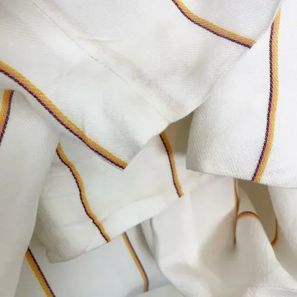 Anthropologie Essential Striped Jumpsuit Rayon Linen Lined Sz 8 - Picture 11 of 13